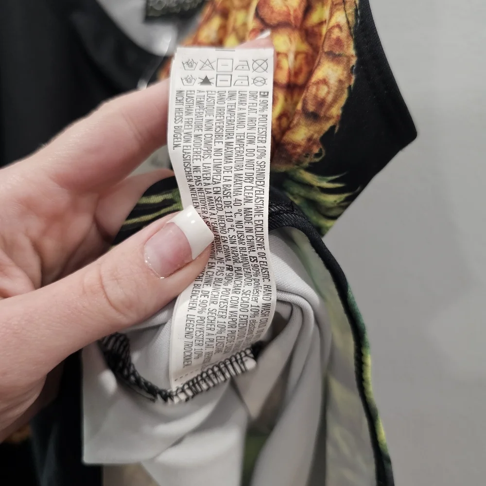 Forever 21 Black Pineapple Print One Piece Swimsuit - Picture 6 of 7